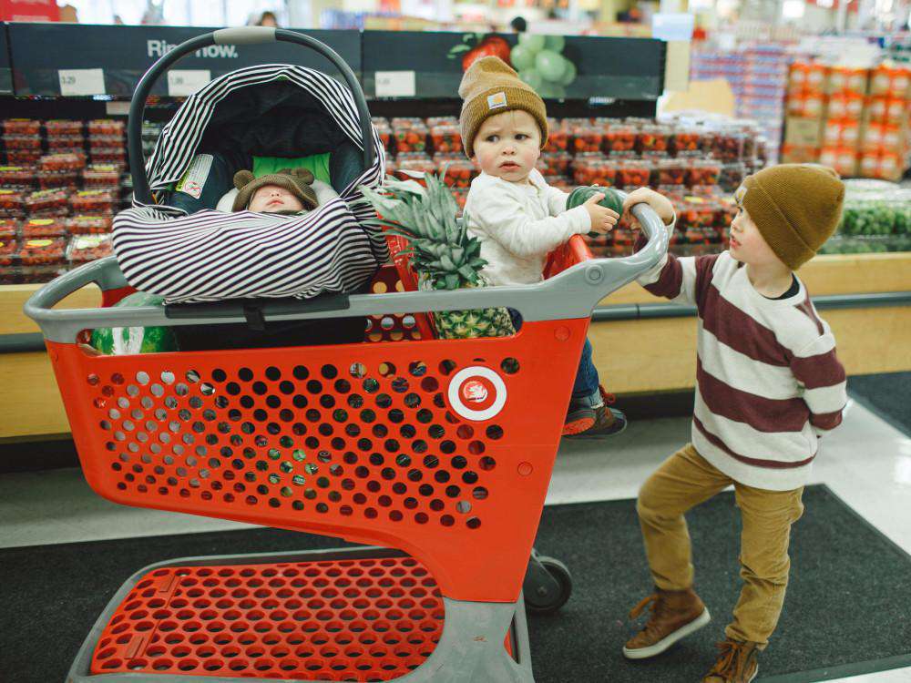 Baby Shopping Cart Hammock | Black Fabric
